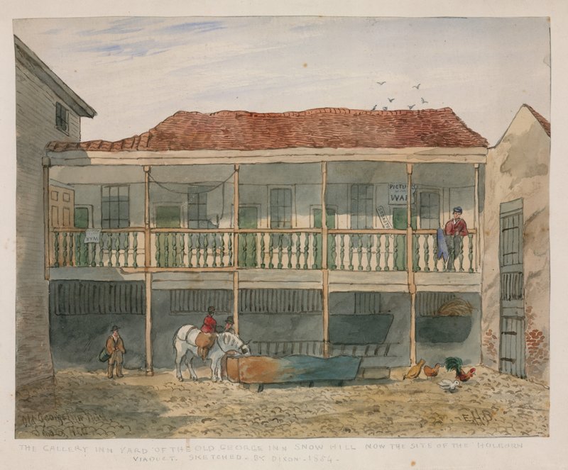 The Old George Inn, Snow Hill (wc på papper) av English School