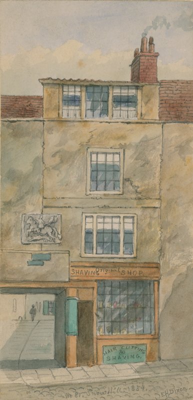 The Old George Inn, Snow Hill, London, 1854 (wc på papper) av English School