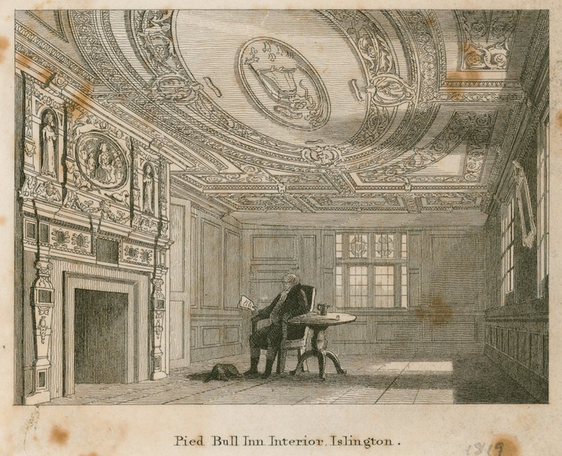 The Old Pied Bull, interiör av English School