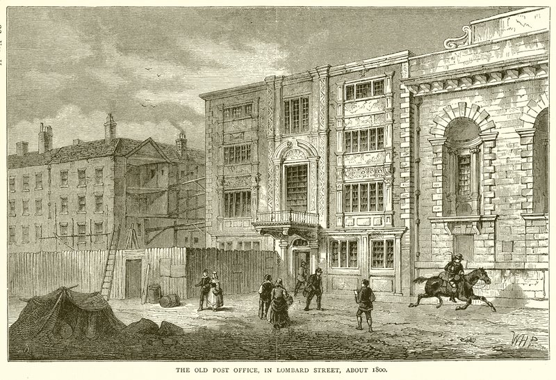 The Old Post Office, på Lombard Street, omkring 1800 av English School