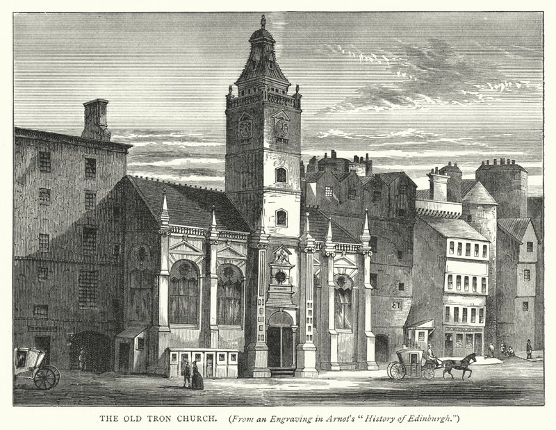 Gamla Trons kyrka (gravyr) av English School