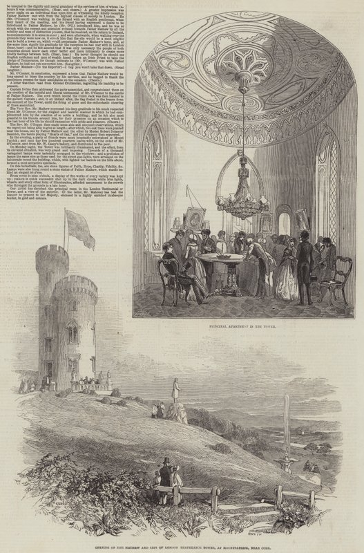 Invigningen av Mathew and City of London Temperance Tower (gravyr) av English School