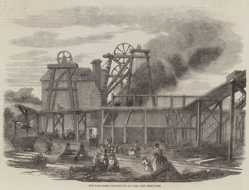 The Page Bank Colliery-Pit on Fire (gravyr) av English School