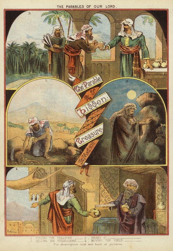 Kristi liknelser: liknelsen om den gömda skatten (chromolitho) av English School