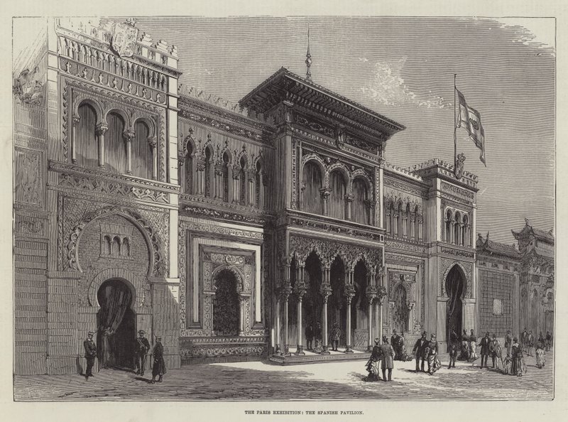 Parisutställningen, den spanska paviljongen (gravyr) av English School