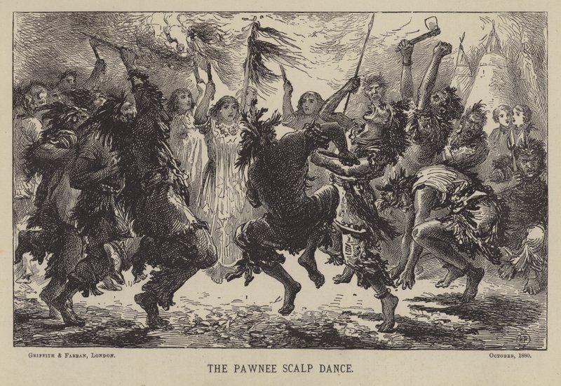 Pawnees skalpdans (gravyr) av English School