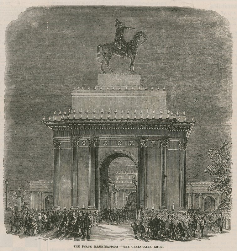 Fredsbelysningen vid Green Park Arch av English School