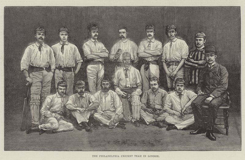Philadelphia Cricket Team i London (gravyr) av English School