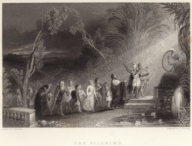 Pilgrimerna (gravyr) av English School
