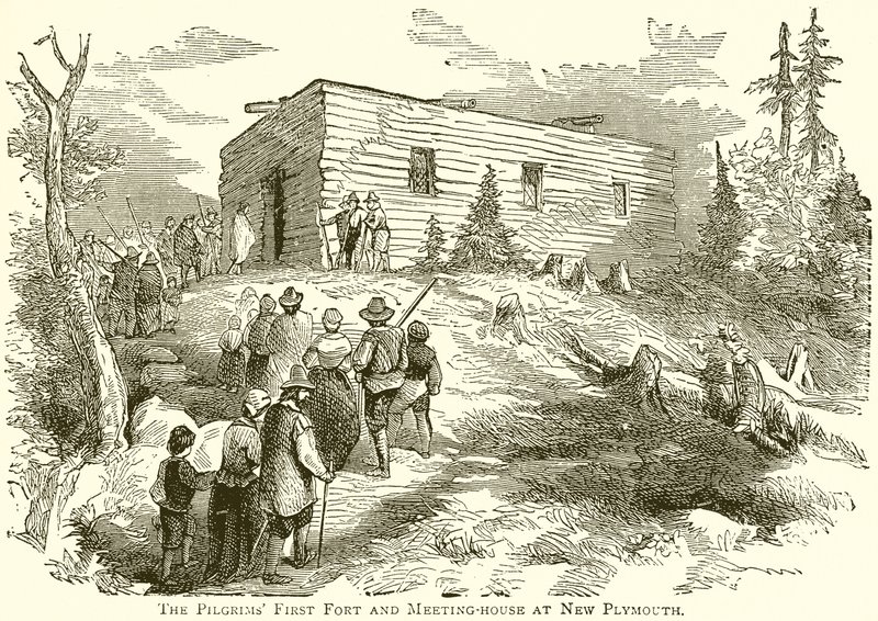 The Pilgrims First Fort and Meeting-House i New Plymouth av English School