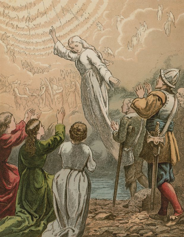 Pilgrimerna går in i den himmelska staden av English School