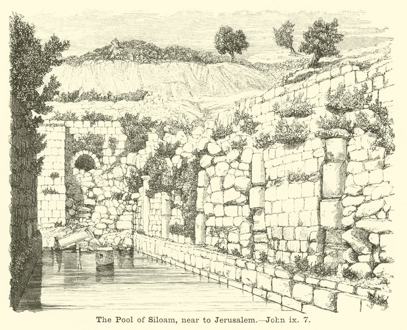 Siloamdammen, nära Jerusalem, Johannes, ix, 7 av English School