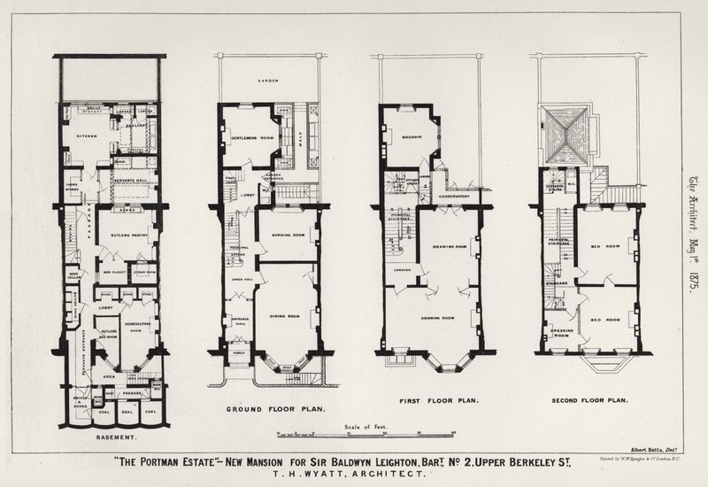 "The Portman Estate," New Mansion för Sir Baldwyn Leighton, Baronet, No 2, Upper Berkeley Street (gravyr) av English School