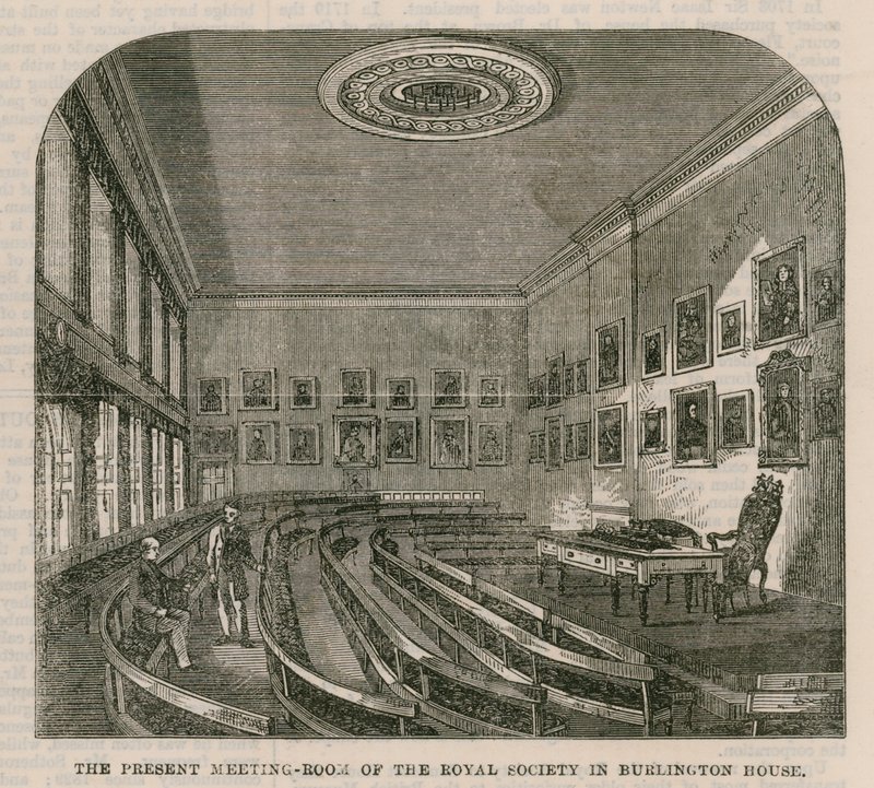 Det nuvarande mötesrummet för Royal Society i Burlington House av English School