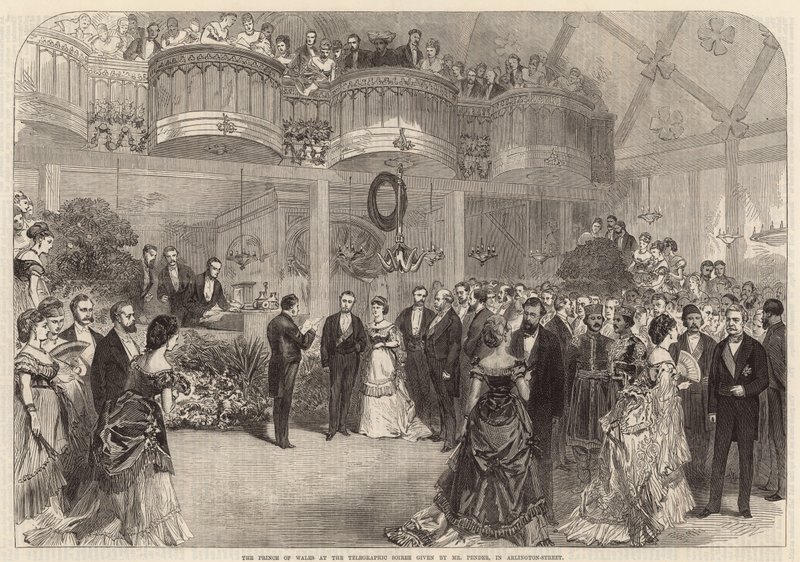 Prinsen av Wales vid Telegraphic-soireen som ges av Mr Pender av English School