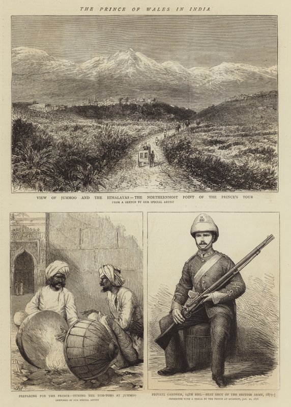Prinsen av Wales i Indien (gravyr) av English School