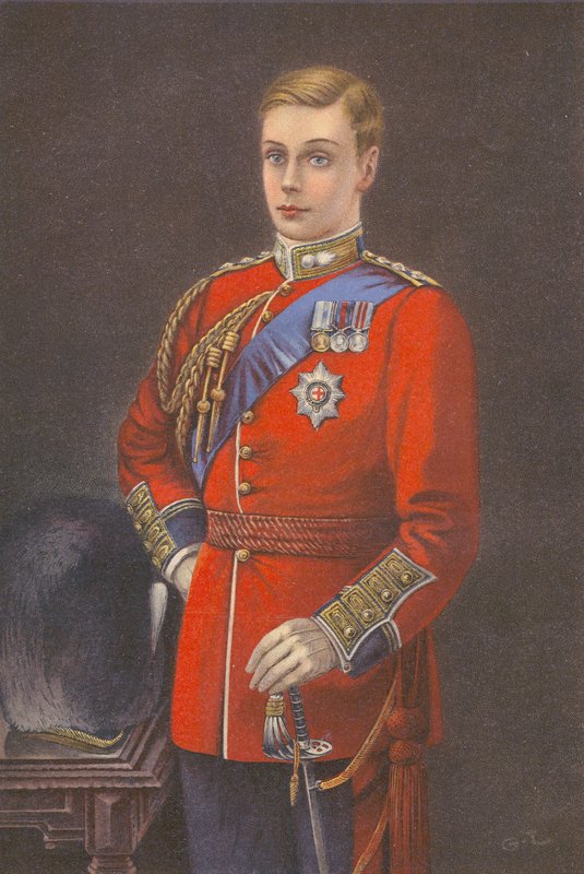 Prinsen av Wales i Grenadier Guards uniform (färglitografi) av English School