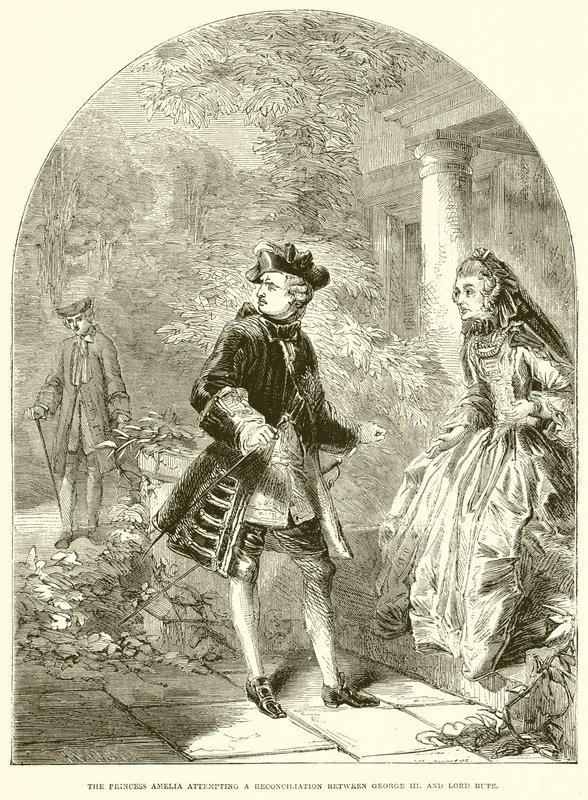 Prinsessan Amelia försöker en försoning mellan George III. och Lord Bute av English School