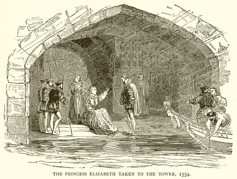 Prinsessan Elizabeth togs till tornet, 1554 av English School
