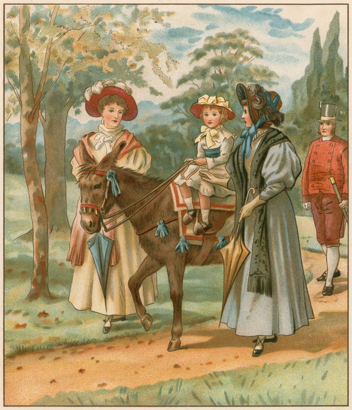 Prinsessan Victoria rider i Kensington Gardens av English School
