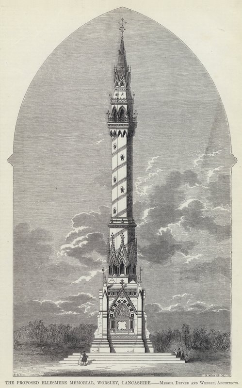 The Proposed Ellesmere Memorial, Worsley, Lancashire (gravyr) av English School