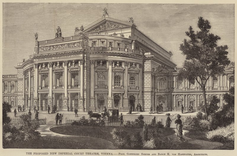 The Proposed New Imperial Court Theatre, Wien (gravyr) av English School
