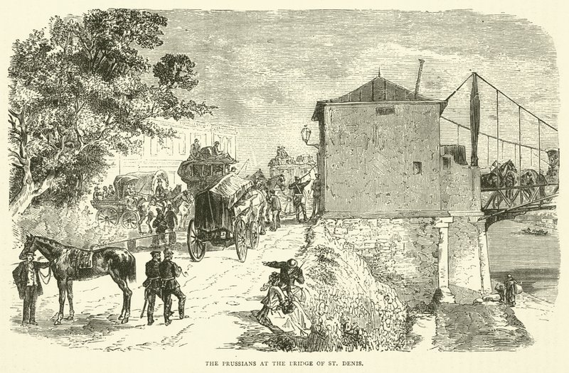 Preussarna vid bron av St Denis, januari 1871 av English School
