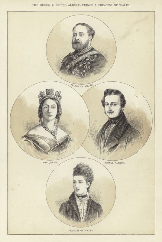 Drottningen och prins Albert, prins och prinsessa av Wales av English School