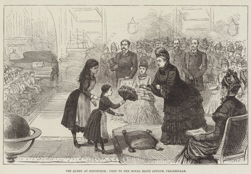 Drottningen i Edinburgh, besök på Royal Blind Asylum, Craigmillar av English School