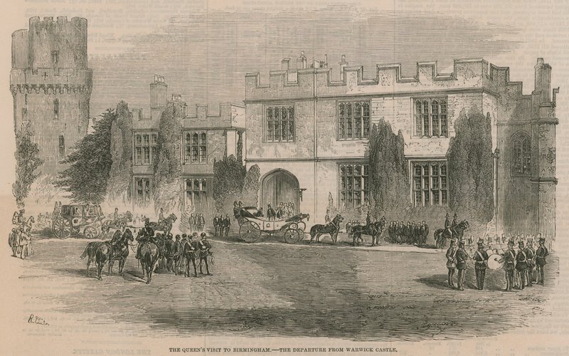 Queens besök i Birmingham - avgången från Warwick Castle av English School