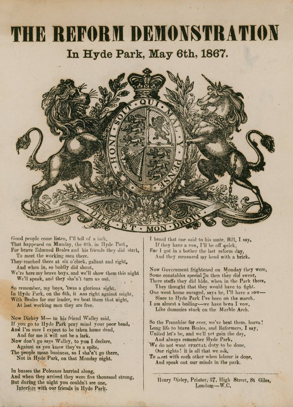 Reformdemonstrationen i Hyde Park, 6 maj 1867 av English School