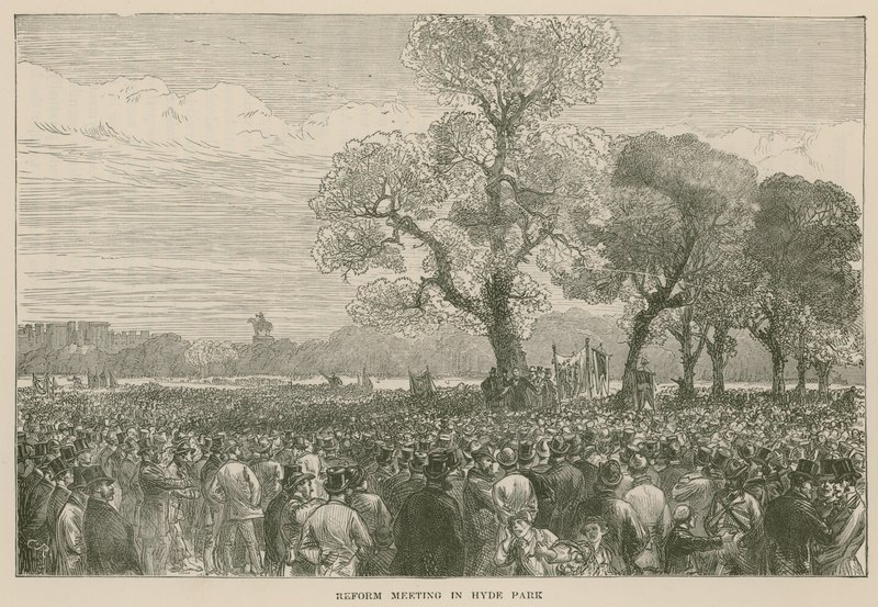 Reformdemonstrationen i Hyde Park, 6 maj 1867 av English School
