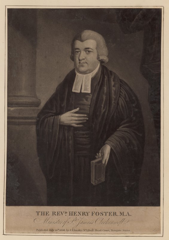 Pastor Henry Foster, minister i St Jamess, Clerkenwell av English School