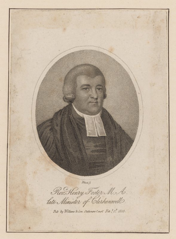 Pastor Henry Foster, sen minister i Clerkenwell av English School