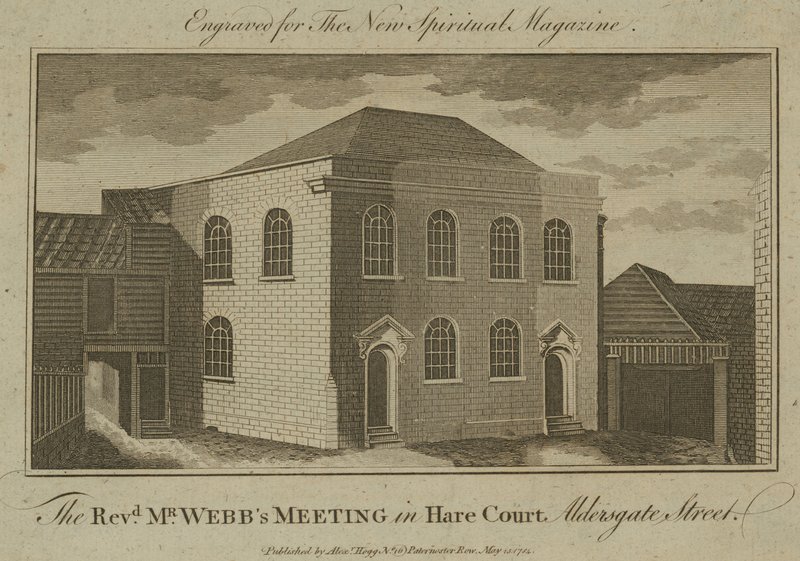 Reverend Mr Webbs möte i Hare Court, Aldersgate Street av English School