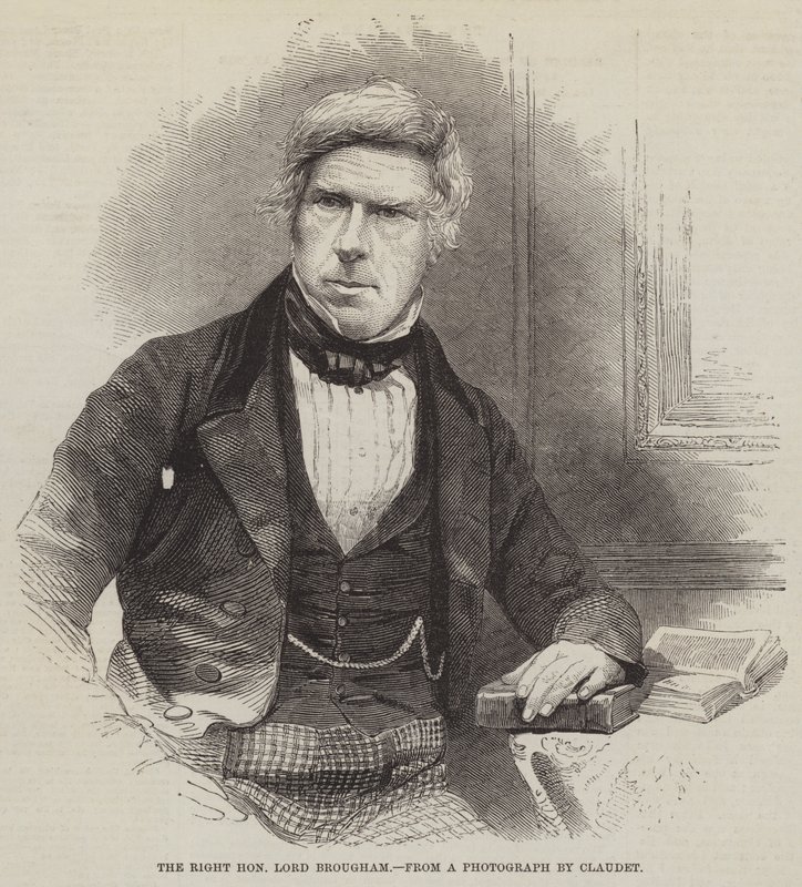 The Right Honorable Lord Brougham (gravyr) av English School