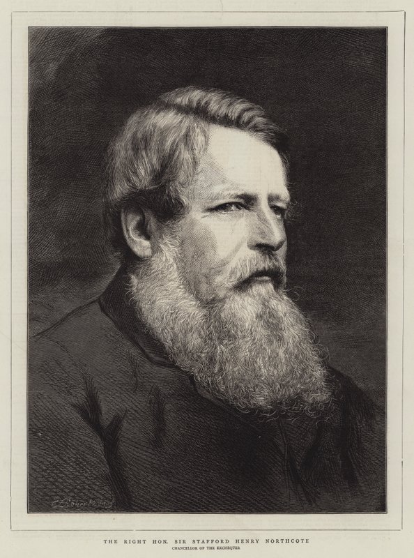 The Right Honorable Stafford Henry Northcote (gravyr) av English School