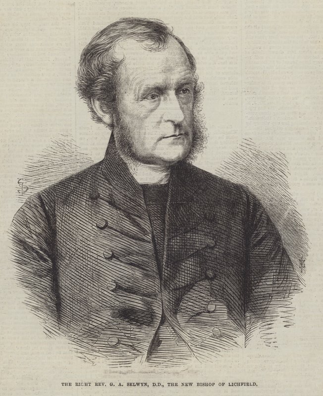 Den högra pastor GA Selwyn, DD, den nye biskopen av Lichfield (gravyr) av English School