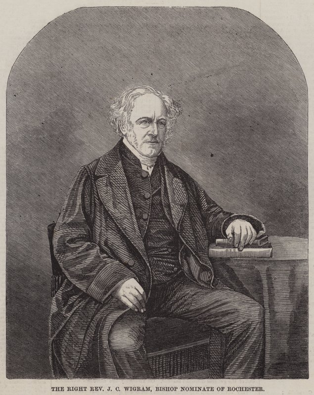 Den högra pastor JC Wigram, biskopsnominerad av Rochester (gravyr) av English School