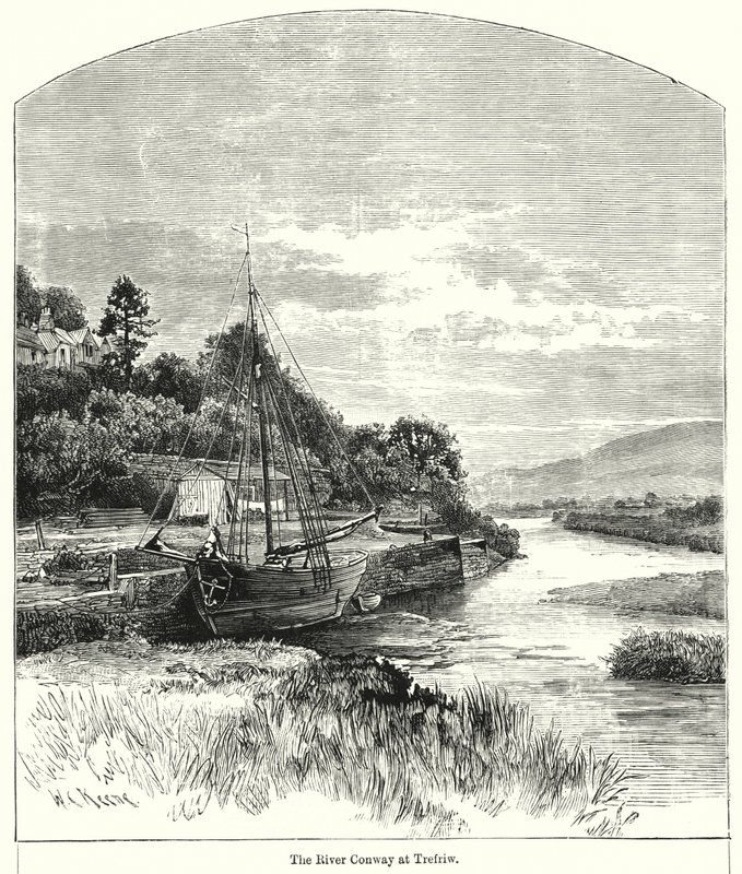 The River Conway vid Trefriw (gravyr) av English School