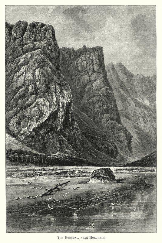 Romsdal, nära Horgheim (gravyr) av English School