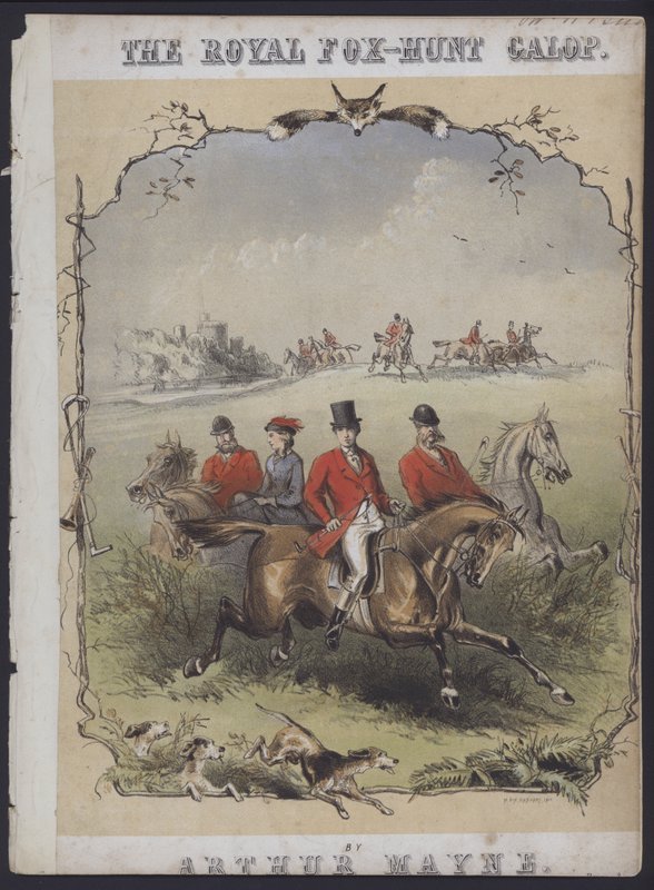 The Royal Fox Hunt Galop, av Arthur Mayne (färglitografi) av English School