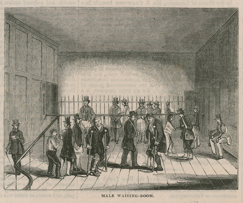 The Royal Free Hospital, Grays Inn Road, London: Manligt väntrum av English School