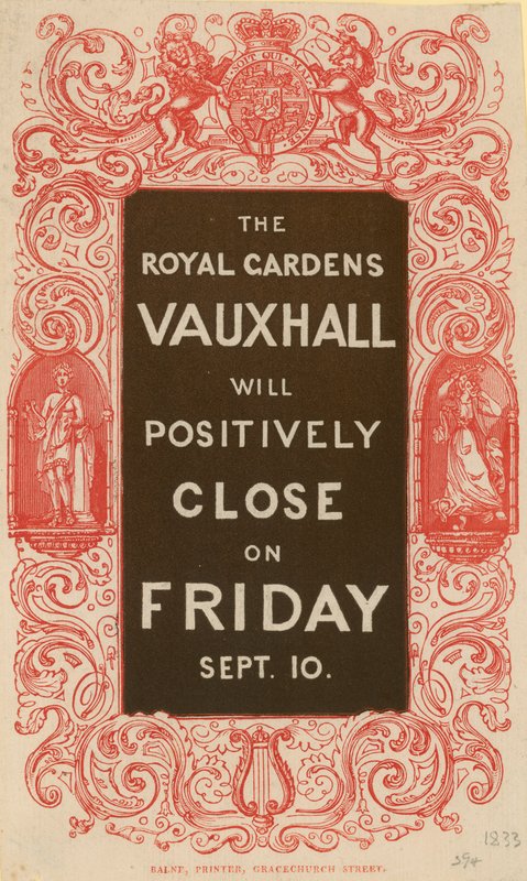 Royal Gardens Vauxhall kommer positivt att stänga av English School
