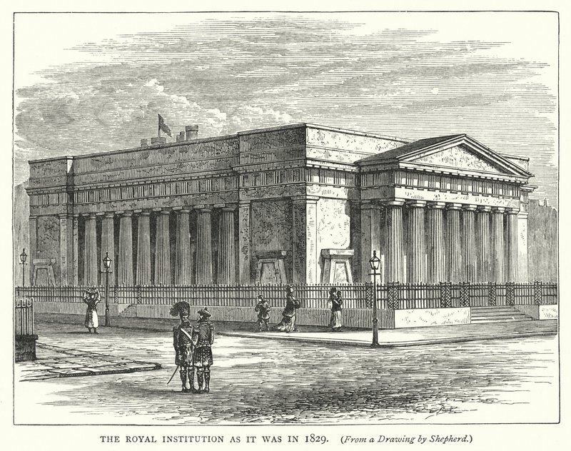 Den kungliga institutionen som den var 1829 (gravyr) av English School