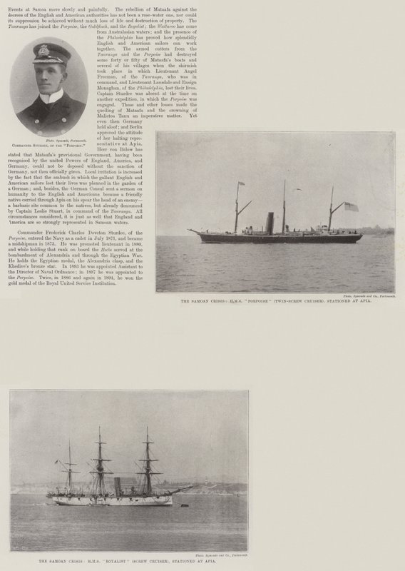 Royal Navy at Apia (gravyr) av English School