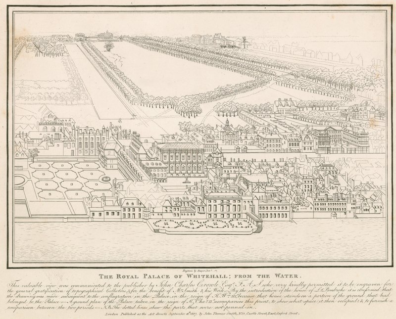 Royal Palace of Whitehall, från vattnet av English School
