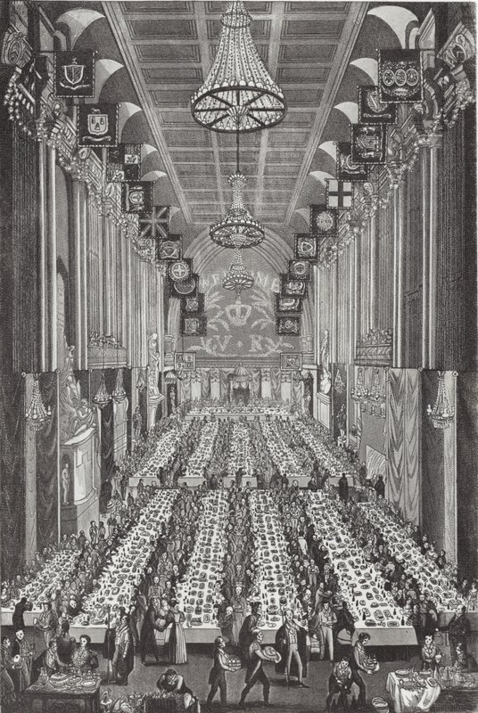Den kungliga banketten i Guildhall den 9 november 1837 av English School