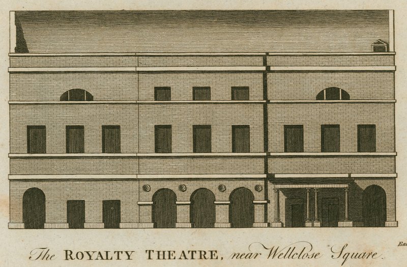 The Royalty Theatre, Well Street, Wellclose Square, London av English School