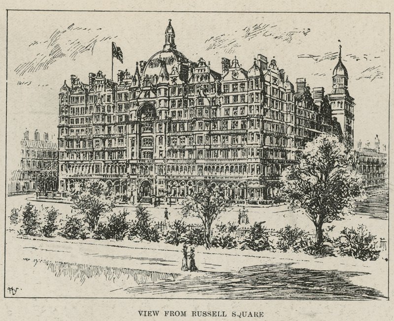 Russell Hotel, utsikt från Russell Square av English School